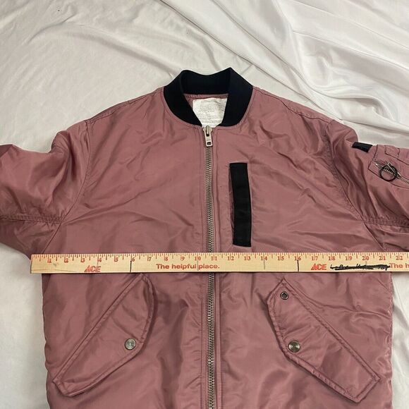 Stereo Vinyls Military Inspired Bomber Jacket Parka Pink Pockets Utility Size M - Picture 16 of 16